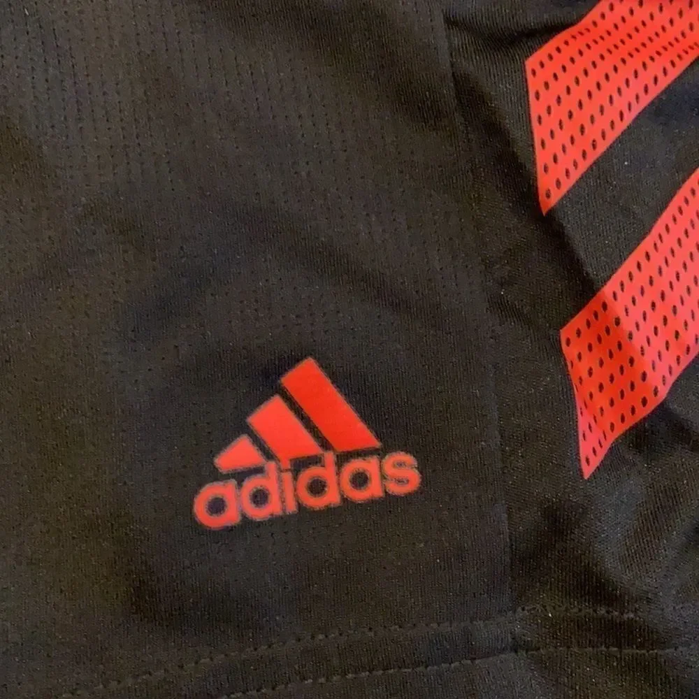 Adidas Boys Black & Red Aeroreaady Athletic Shorts